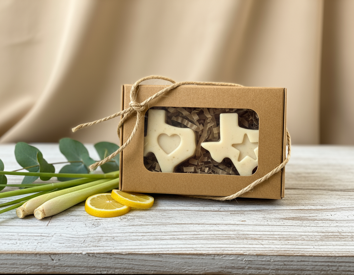 Enhanced 2-soap lemongrass gift box product photo