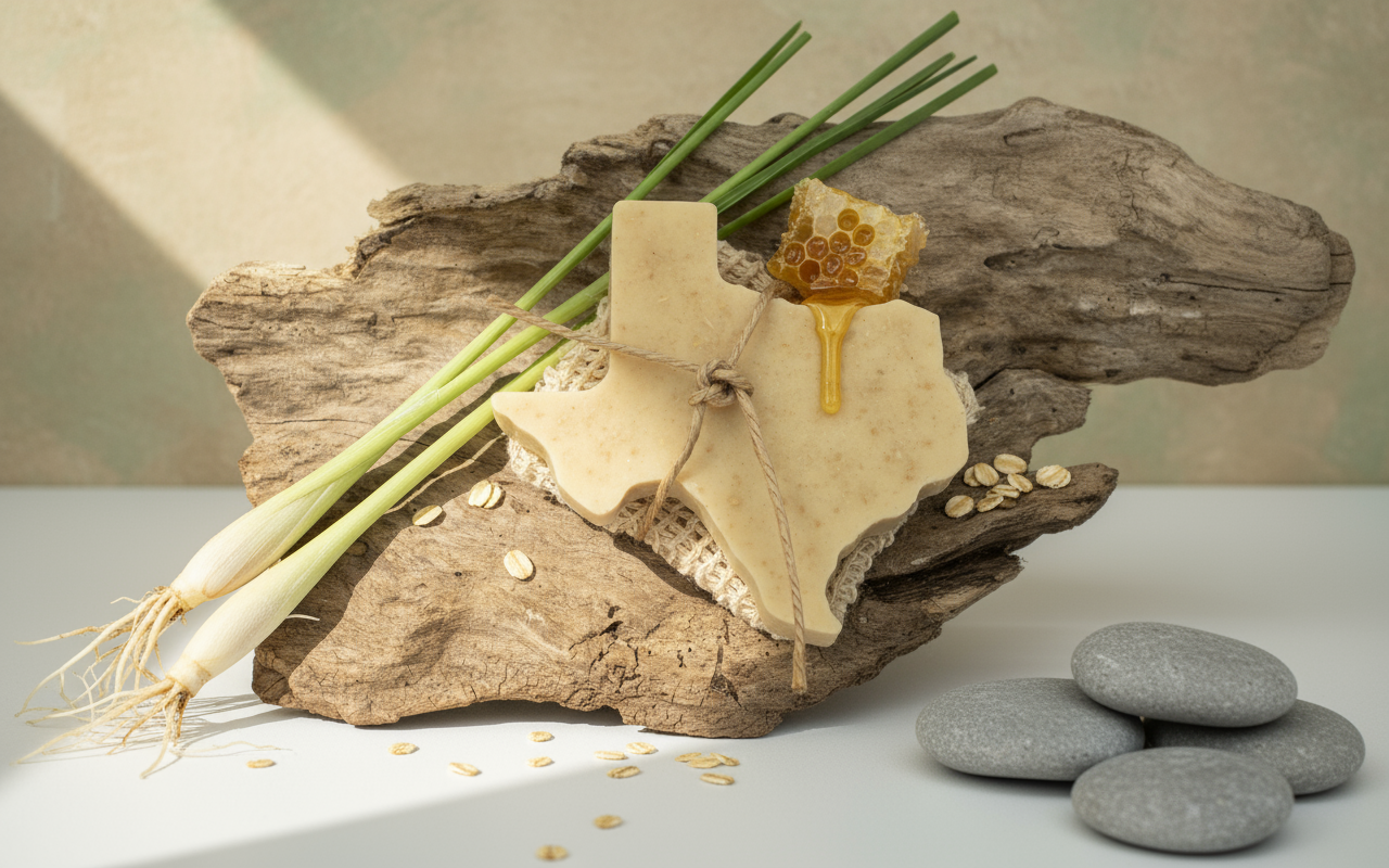 Enhanced 5 oz lemongrass honey oatmeal soap product photo